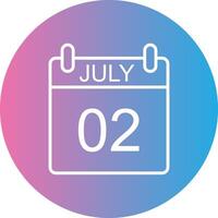 July Line Gradient Circle Icon vector