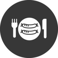 Sausages Glyph Inverted Icon vector