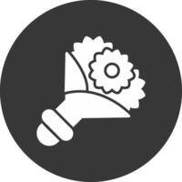 Flower Bouquet Glyph Inverted Icon vector