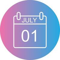 July Line Gradient Circle Icon vector