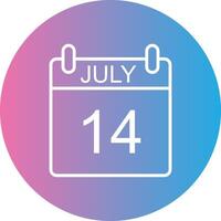 July Line Gradient Circle Icon vector