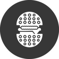 Burger Glyph Inverted Icon vector