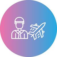 Air Engineer Line Gradient Circle Icon vector