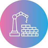 Wall Construction Line Gradient Circle Icon vector