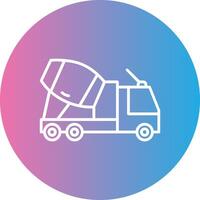 Concrete Truck Line Gradient Circle Icon vector