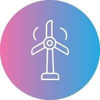 Wind Turbine Line Gradient Circle Icon vector