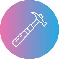 Hammer Line Gradient Circle Icon vector