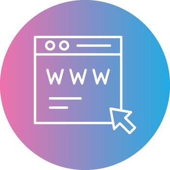 Web Page Line Gradient Circle Icon vector