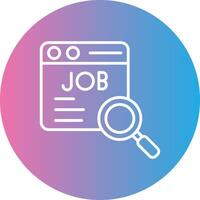 Job Search Line Gradient Circle Icon vector