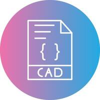 CAD Line Gradient Circle Icon vector