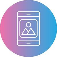Mobile Application Line Gradient Circle Icon vector