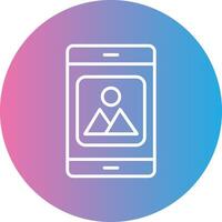 Mobile Application Line Gradient Circle Icon vector
