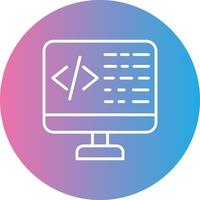 codificación línea degradado circulo icono vector