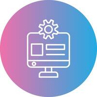 Web Administrator Line Gradient Circle Icon vector