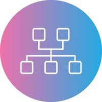 Sitemap Line Gradient Circle Icon vector