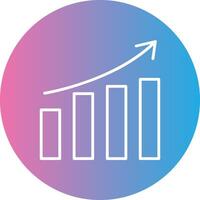 Growth Line Gradient Circle Icon vector