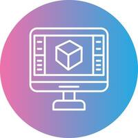Product Design Line Gradient Circle Icon vector