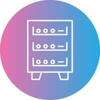 Server Cabinet Line Gradient Circle Icon vector