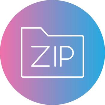 Zip Files Line Gradient Circle Icon vector