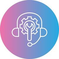 Tech Support Line Gradient Circle Icon vector