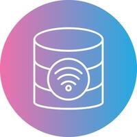 Wireless Database Line Gradient Circle Icon vector