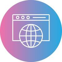 Web Browser Line Gradient Circle Icon vector