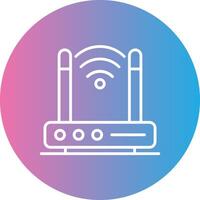 Wireless Modem Line Gradient Circle Icon vector