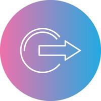 Logout Line Gradient Circle Icon vector