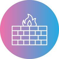 Firewall Line Gradient Circle Icon vector