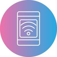 Mobile Connection Line Gradient Circle Icon vector