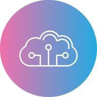 Cloud Circuit Line Gradient Circle Icon vector