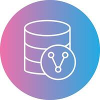 Database Sharing Line Gradient Circle Icon vector