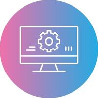 Monitoring Software Line Gradient Circle Icon vector