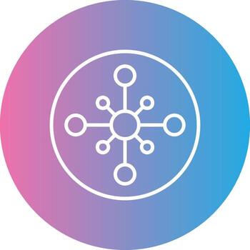Network Hub Line Gradient Circle Icon vector