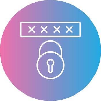 Security Code Line Gradient Circle Icon vector