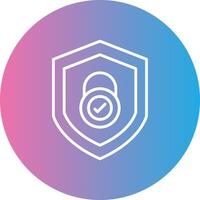 Security Check Line Gradient Circle Icon vector