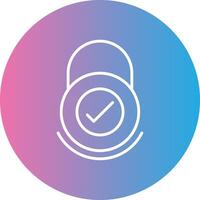 Security Check Line Gradient Circle Icon vector