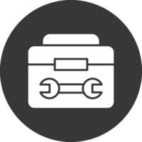 Tool Kit Glyph Inverted Icon vector