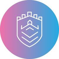 Security Castle Tech Line Gradient Circle Icon vector