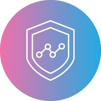 Security Analytics Line Gradient Circle Icon vector