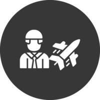 Air Engineer Glyph Inverted Icon vector