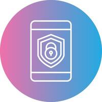 Security mobile Lock Line Gradient Circle Icon vector