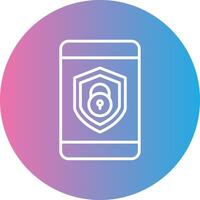 Security mobile Lock Line Gradient Circle Icon vector