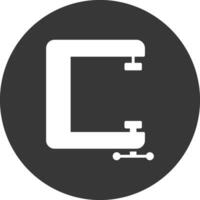 C Clamp Glyph Inverted Icon vector