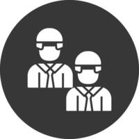 Engineering Team Glyph Inverted Icon vector