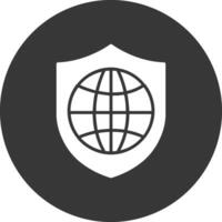 Global Safety Glyph Inverted Icon vector