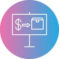 Sales Planning Line Gradient Circle Icon vector