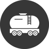 gas tanque glifo invertido icono vector