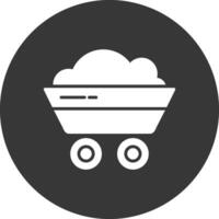 Coal Mining Glyph Inverted Icon vector