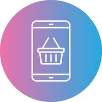 Shopping Application Line Gradient Circle Icon vector
